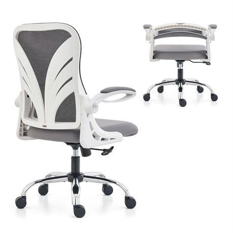 Ergonomic Office Chair with Foldable Backrest, Computer Desk Chair with Flip-up