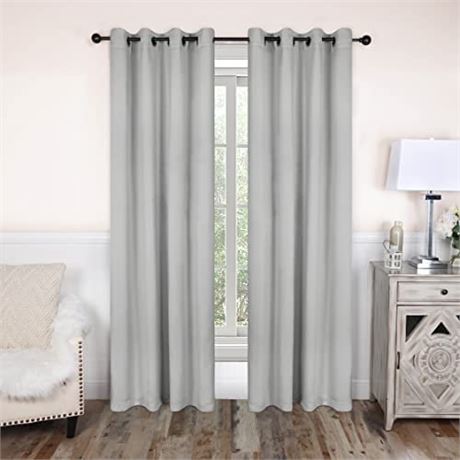 Superior Blackout Solid Light Filtering Grommet Curtain Panel Set  52 X 72
