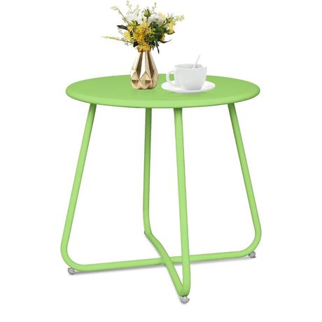 Babion Green Outdoor Side Tables, Small Outdoor Table, Round Patio Side Table