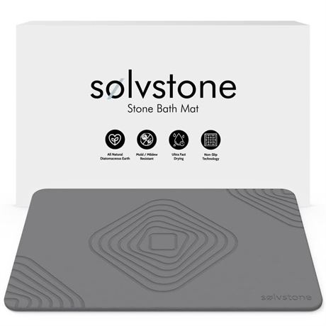Sølvstone - Stone Bathroom Mat, Diatomite Bath Mat For Bathroom, Diatomaceous