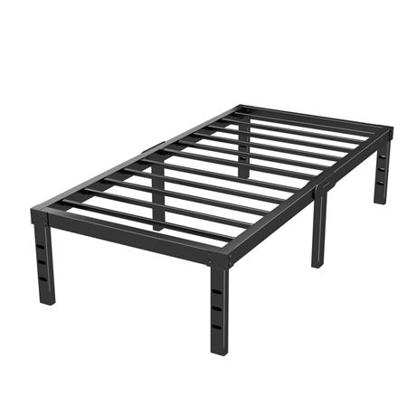 18 Inch Black Twin Bed Frame - Sturdy Metal Platform Bed Frame Twin Size Easy