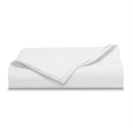 Mainstays 300 Thread Count Easy Care Percale Flat Sheet  Arctic White