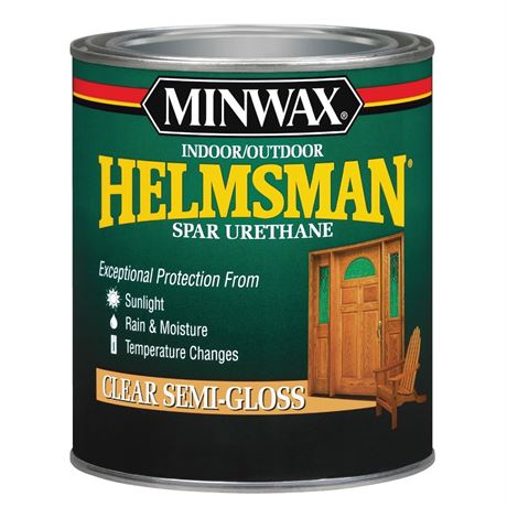 Minwax 63200444 Indoor/Outdoor Helmsman Spar Urethane, Gloss, Clear, 1 Quart,