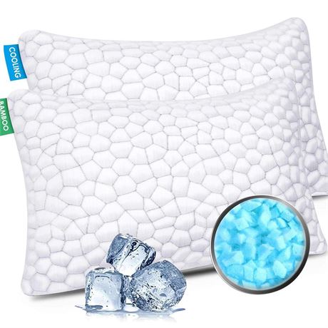 Cooling Bed Pillows for Sleeping 2 Pack Shredded Memory Foam Pillows Adjustable