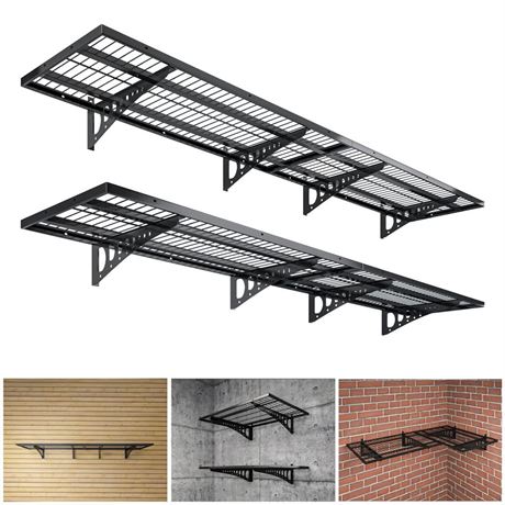 Garage Storage Shelving Wall Mounted, 4 Pack 1.5x3.8ft, Loads 1000 lbs Heavy