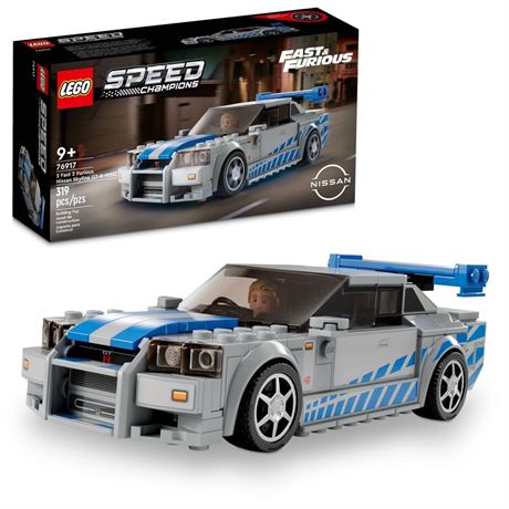 LEGO Speed Champions 2 Fast 2 Furious Nissan Skyline GT-R (R34), Race Car Toy