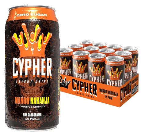 Cypher Sugar Free Energy Drink, Orange Mango – Non-Carbonated & Low Calorie