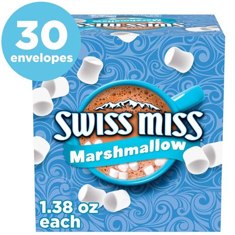 Swiss Miss Chocolate Hot Cocoa Mix With Marshmallows, 1.38 oz., 30-Count