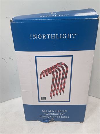 Northlight set of 6 twinkle 12 inch Candy Cane Stakes
