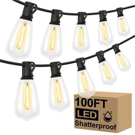 OFFSITE LOCATION Brightever LED Outdoor String Lights 100FT Patio Lights with 52