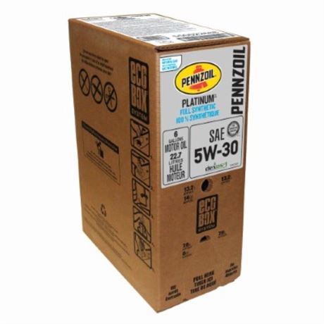 Pennzoil Platinum Full Synthetic SAE 5W-30 Motor Oil 6 Gal Ecobox