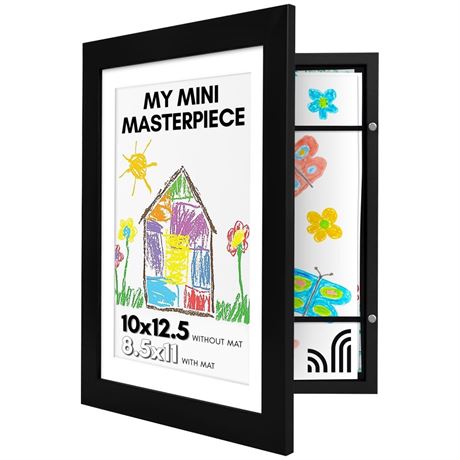 Kids Art Frame - Front opening Wall Display for Artworks - Black