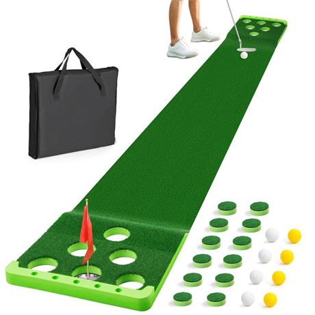 Golf Pong Putting Game Set with Front Border for Indoor&Outdoor, Golf Putting