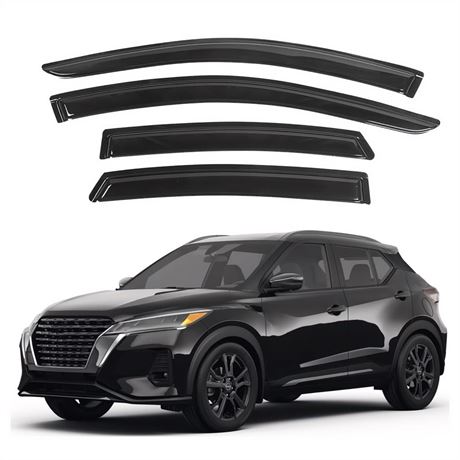 KPY Window Visor Compatible with Nissan Kicks 2018-2024, Rain Guard Side Window