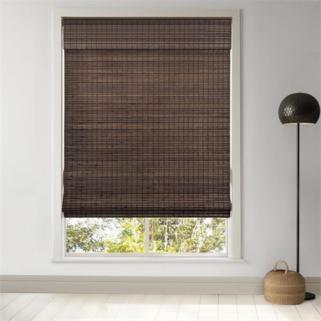 LazBlinds Cordless Bamboo Roman Shades, Privacy Blinds for Interior Windows,