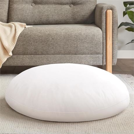 Codi Round Floor Pillow Insert, Large Thick Meditation Cushion, 32 Inch