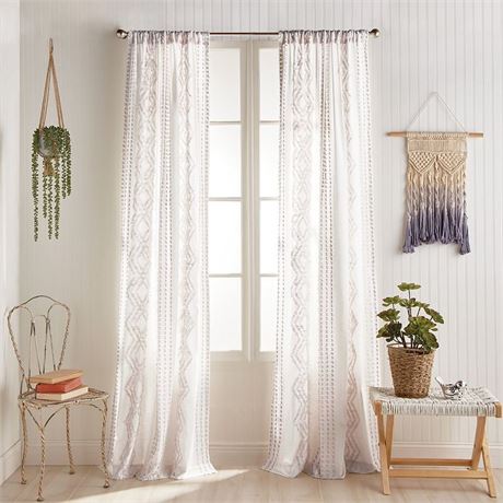 Porch & Den Narup Geometric Back Tab Curtain Panel