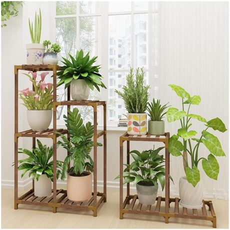 HOMKIRT Plant Stand Indoor Outdoor, Plant Shelf Corner Tall Plant Stand Flower