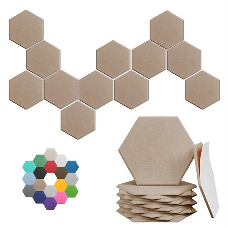 Hexagonal Acoustic Panels-12 Pack High-Density Sound Absorbing Panels