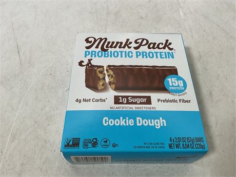Munk pack cookie dough protein bar