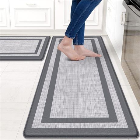 Mattitude Kitchen Mat [2 PCS] Cushioned Anti-Fatigue Kitchen Rugs Non-Skid