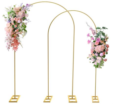 Queension 7.2FT & 6.6FT Arch Backdrop Stand, Metal Wedding Arch Stand for