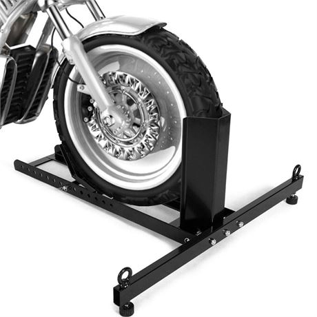 Goplus Motorcycle Wheel Chock Stand, Heavy Duty Adjustable Upright 1800lb