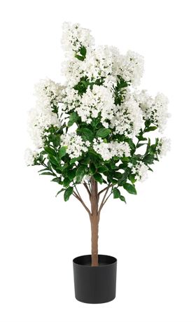 Naturae Decor White Crape Myrtle Tree - Lifelike Artificial Indoor and Outdoor