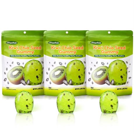 Chia Seed 4D Kiwi Fruit Gummy Candy Variety Pack | 3-Pack (6.89oz Total)