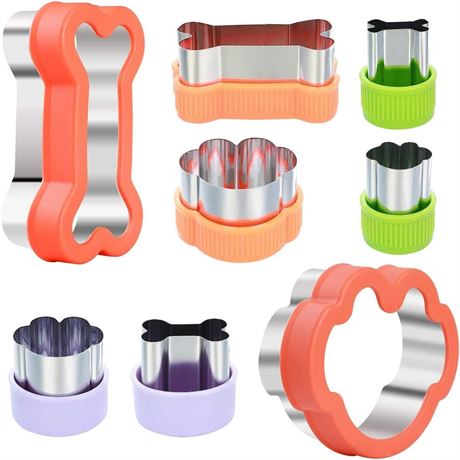 Dog Cookie Cutter Set - Dog Bone and Dog Paw Print Cookie Mold for Homemade