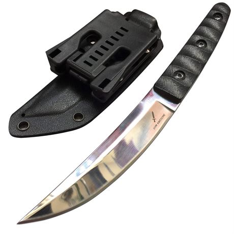 9.6-inch Tanto Fixed Blade Knife, Tactical 9Cr18Mov Steel Katana Blade, G10