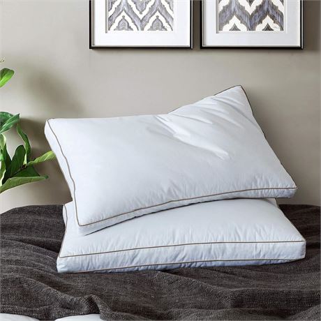 Feather Pillows for Sleeping, Soft Duck Goose Down Filling for Hotel Bed,