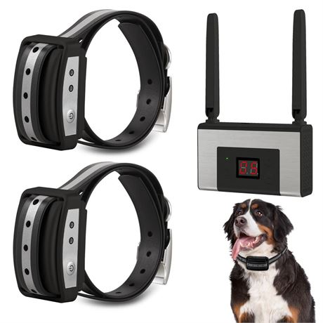 Electric Wireless Dog Fence System, Pet Containment System for 2 Dogs and Pets