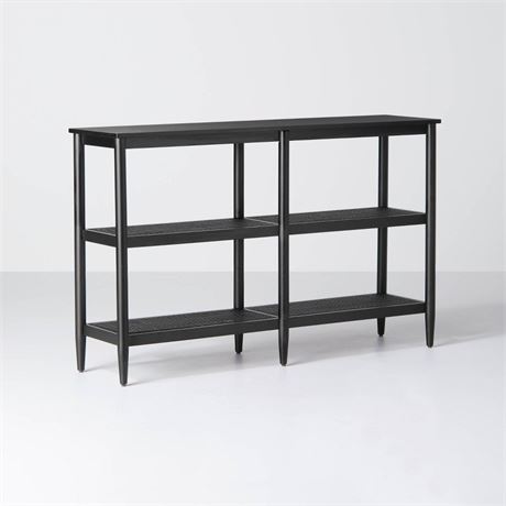 Wood & Cane 3-Shelf Console Bookcase Black - Hearth & Hand with Magnolia