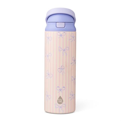 TAL 24oz Stainless Steel 2-in-1 Water Bottle with Straw and Chug Lid, Bows