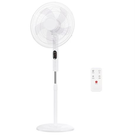 Simple Deluxe 16 inch Pedestal Fan, Quiet Oscillating Standing Fan with