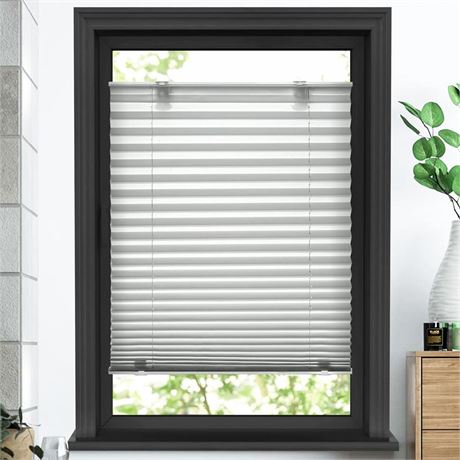 LazBlinds Tool-Free Cordless Pleated Shades with Suction Cups Light Filtering