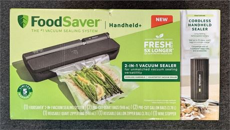 FoodSaver 2-in-1 Vacuum Sealer System + Cordless Handheld Sealer Black MS2010: