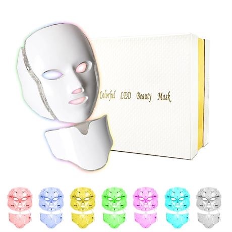 Led Facial Light Therap Mask - 7 Led Light Therap Facial Skin Care Mask - Red