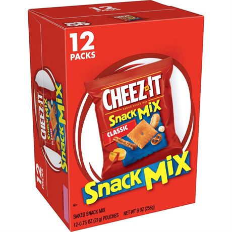 Bulk Cheez-It Snack Mix, Lunch Snacks, Office and Kids Snacks, Classic, 4ct box