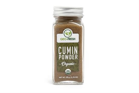 Geo-Fresh Organic Cumin Powder 1.76 oz - Ground Cumin Powder Organic for