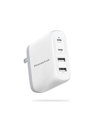 PowerLot 100W GaN USB-C Wall Charger With 2 C Ports (65W+18W) & A Port (17W),