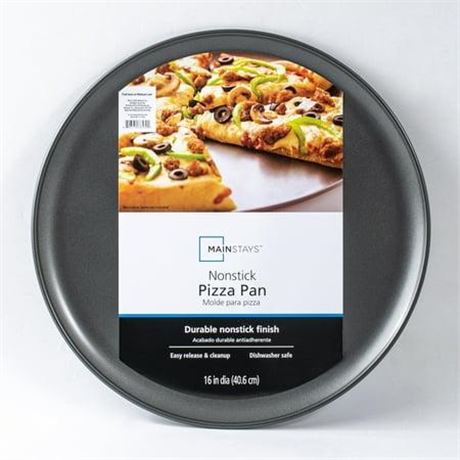 Mainstays 16 Inch Non-Stick Pizza Pan  Large  Gray