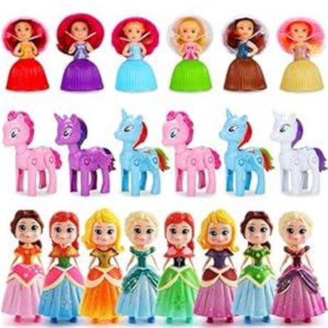 8Pcs Princess Deformation Toys 8Pcs Pony Deformation Toy 6Pcs Cupcake Dolls