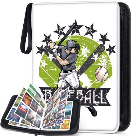 Baseball Card Binder with Sleeves 900 Pockets, 3 Ring Trading Card Binder with