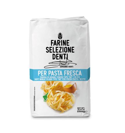 Italian "00" Soft Wheat Flour for Fresh Pasta, W210 by Molino Denti, 35.27 oz