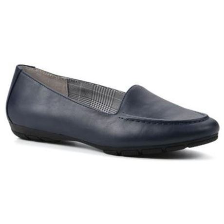 Wide Width Women's Cliffs Gracefully Flat by Cliffs in Navy Smooth (Size 11 W)