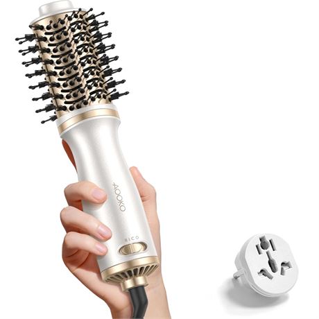 Dual Voltage Mini Hair Dryer Brush, 4 in 1 Blow Dryer Brush for European