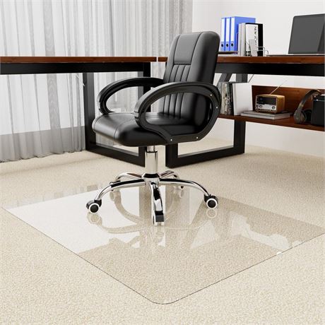 Heavy Duty Office Chair Mat for Carpet and Hardwood Floors,48'' x 36'' Crystal