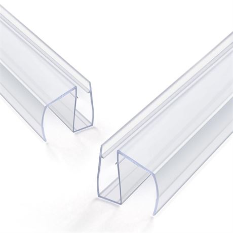 Bathroom Shower Glass Door Bottom Seal Strip, 2PCS 36 Inch Long Clear PVC Seal